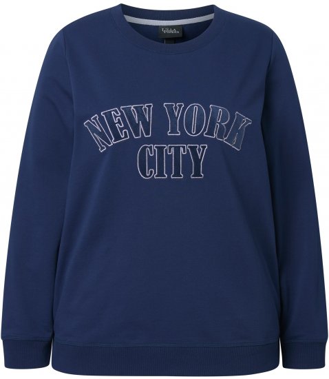 Ulla Popken NYC Embroidered Long Sleeve Sweatshirt Ink Blue - Megztiniai ir džemperiai - 