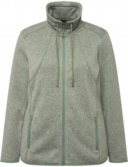 Ulla Popken Heather Knit Fleece Jacket Mint Green - Megztiniai ir džemperiai - 