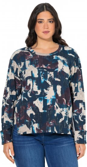 Ulla Popken Horse Print Long Sleeve Sweatshirt Navy - Megztiniai ir džemperiai - 