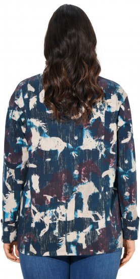Ulla Popken Horse Print Long Sleeve Sweatshirt Navy - Megztiniai ir džemperiai - 
