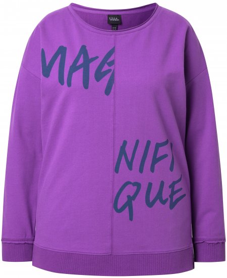 Ulla Popken Magnifique Split Style Sweatshirt Purple - Megztiniai ir džemperiai - 