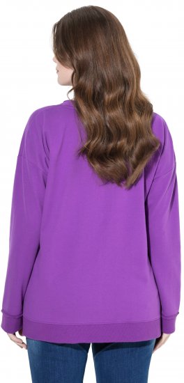 Ulla Popken Magnifique Split Style Sweatshirt Purple - Megztiniai ir džemperiai - 