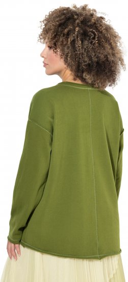 Ulla Popken Inspire Lettering V-Neck Sweatshirt Blooming Bay - Megztiniai ir džemperiai - 