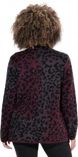 Ulla Popken Leopard Print Scarf Sweater Dark Wine Red - Megztiniai ir džemperiai - 