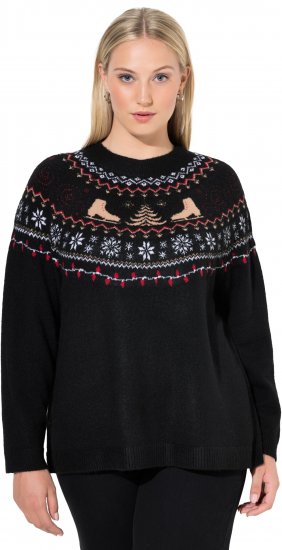 Ulla Popken Norwegian Style Christmas Sweater Black - Megztiniai ir džemperiai - 