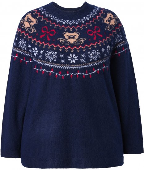 Ulla Popken Norwegian Style Christmas Sweater Blue - Megztiniai ir džemperiai - 