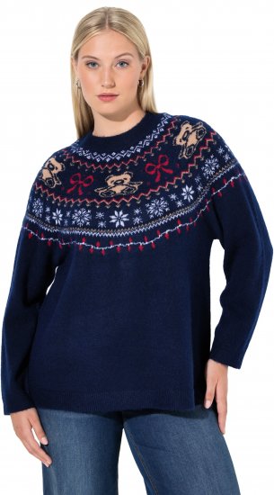 Ulla Popken Norwegian Style Christmas Sweater Blue - Megztiniai ir džemperiai - 