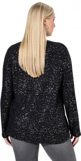 Ulla Popken Metallic Print Extra Soft Christmas Sweatshirt Black - Megztiniai ir džemperiai - 