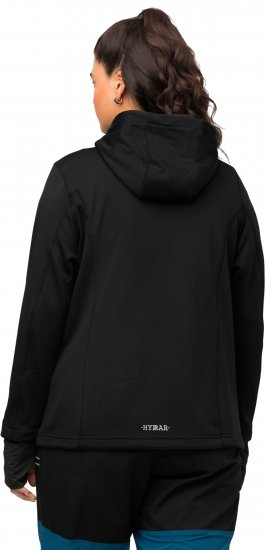 Ulla Popken HYPRAR Zip Front Hooded Stretch Sweatshirt Black - Megztiniai ir džemperiai - 
