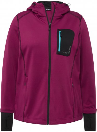 Ulla Popken HYPRAR Zip Front Hooded Stretch Sweatshirt Blackberry - Megztiniai ir džemperiai - 
