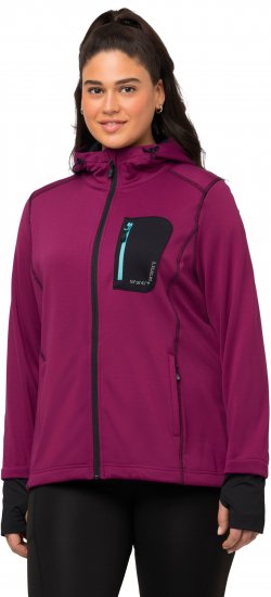 Ulla Popken HYPRAR Zip Front Hooded Stretch Sweatshirt Blackberry - Megztiniai ir džemperiai - 