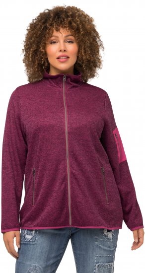 Ulla Popken Knit Fleece-Lined Zippered Jacket Fuchsia Pink - Megztiniai ir džemperiai - 