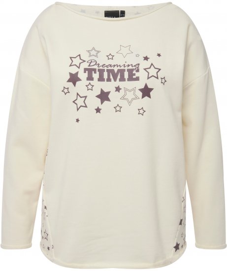 Ulla Popken Dreaming Time Long Sleeve Sweatshirt Chalk - Megztiniai ir džemperiai - 