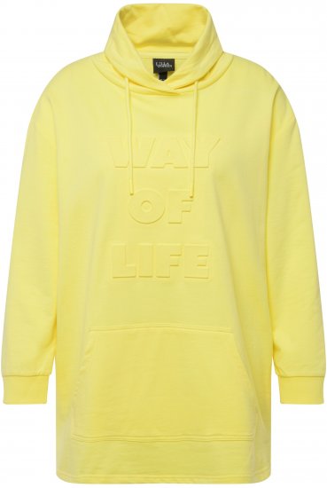 Ulla Popken Embossed Letter Sweatshirt Lemon Yellow - Megztiniai ir džemperiai - 