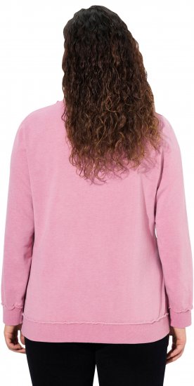 Ulla Popken Graphic BE UNIQUE Inverted Seam Sweatshirt Raspberry - Megztiniai ir džemperiai - 
