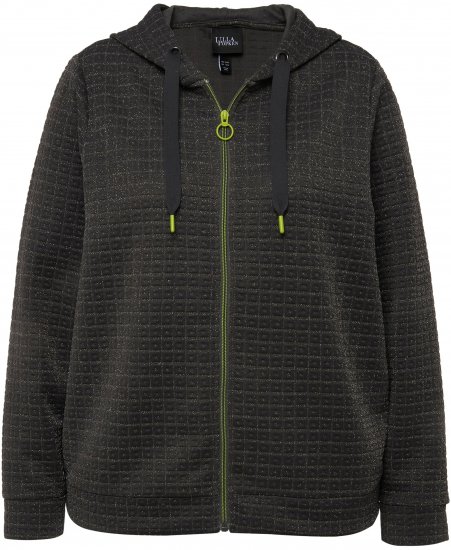 Ulla Popken Textured Metallic Knit Sweatshirt With Hood Graphite Grey - Megztiniai ir džemperiai - 