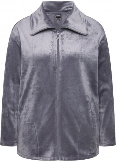 Ulla Popken Velour Loungewear Jacket Dark Grey - Megztiniai ir džemperiai - 