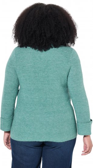 Ulla Popken Asymmetric Zipper Turtleneck Sweater Green - Megztiniai ir džemperiai - 