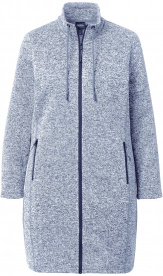 Ulla Popken Longline Knit Fleece Jacket Sky Blue - Megztiniai ir džemperiai - 