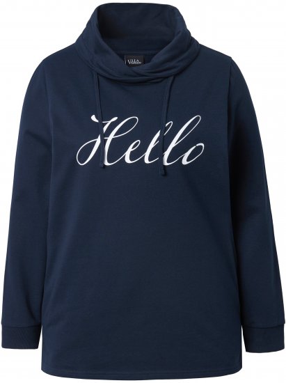 Ulla Popken HELLO Classic Fit Stand-Up Collar Sweatshirt Navy - Megztiniai ir džemperiai - 