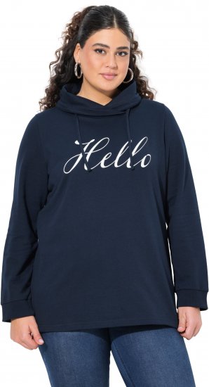 Ulla Popken HELLO Classic Fit Stand-Up Collar Sweatshirt Navy - Megztiniai ir džemperiai - 