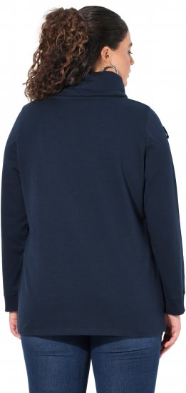Ulla Popken HELLO Classic Fit Stand-Up Collar Sweatshirt Navy - Megztiniai ir džemperiai - 