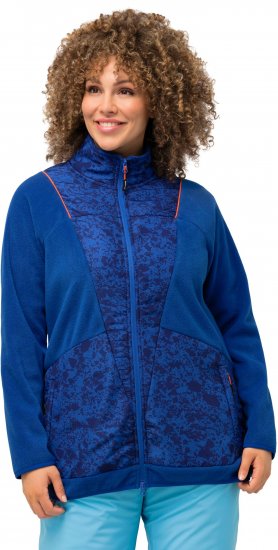 Ulla Popken Patch Print Fleece Jacket Denim Blue - Megztiniai ir džemperiai - 