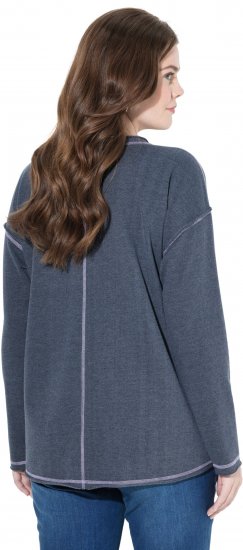 Ulla Popken Houston Textured Lettering Sweatshirt Navy - Megztiniai ir džemperiai - 