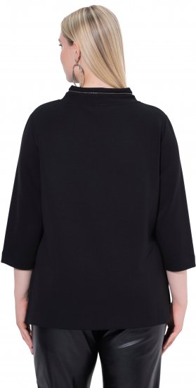 Ulla Popken Decorative Chain Collar Sweatshirt Black - Megztiniai ir džemperiai - 