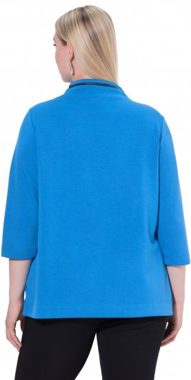Ulla Popken Classic Fit with Side Slits 3/4 Sleeve Sweatshirt Royal Blue - Megztiniai ir džemperiai - 