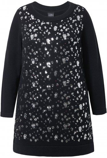 Ulla Popken Sequined Soft Fine Knit Sweater Black - Megztiniai ir džemperiai - 