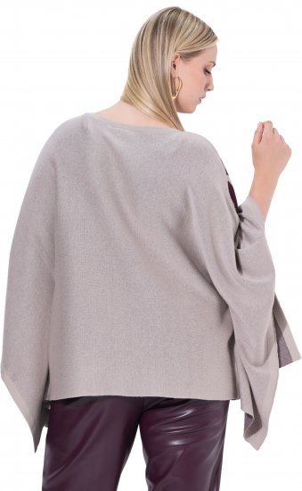 Ulla Popken Brushstroke Knit Poncho Beige - Megztiniai ir džemperiai - 