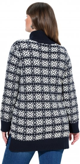 Ulla Popken Eco Cotton Geometric Snowflake Sweater Navy - Megztiniai ir džemperiai - 
