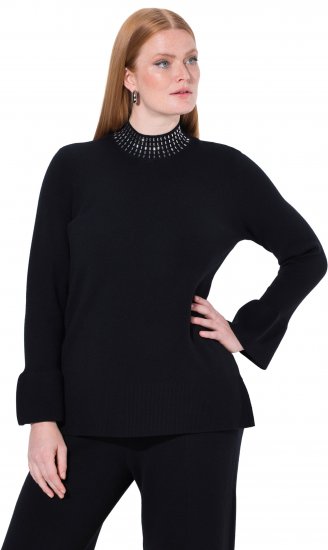 Ulla Popken Flared Sleeve Turtleneck Sweater Black - Megztiniai ir džemperiai - 