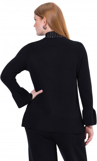 Ulla Popken Flared Sleeve Turtleneck Sweater Black - Megztiniai ir džemperiai - 
