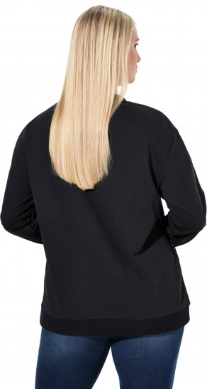 Ulla Popken Sparkling Sequin Bows Christmas Sweatshirt Black - Megztiniai ir džemperiai - 