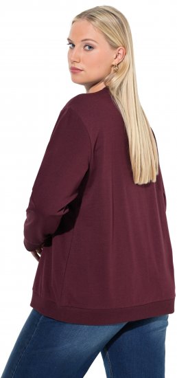 Ulla Popken Sparkling Sequin Bows Christmas Sweatshirt Plum - Megztiniai ir džemperiai - 