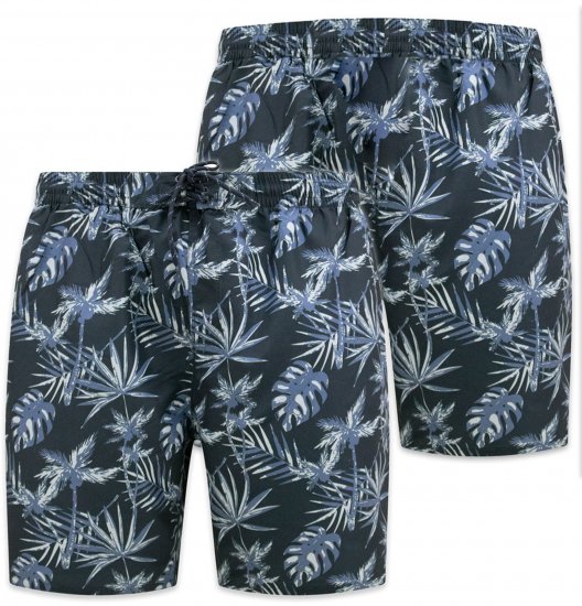 D555 Cleethorpes Hawaii Printed Swimshorts Navy - Maudymosi šortai - Didelio dydžio vyriški maudymosi šortai