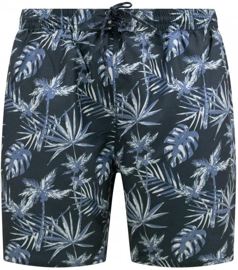 D555 Cleethorpes Hawaii Printed Swimshorts Navy - Maudymosi šortai - Didelio dydžio vyriški maudymosi šortai