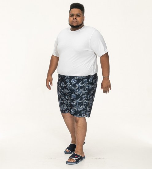 D555 Cleethorpes Hawaii Printed Swimshorts Navy - Maudymosi šortai - Didelio dydžio vyriški maudymosi šortai