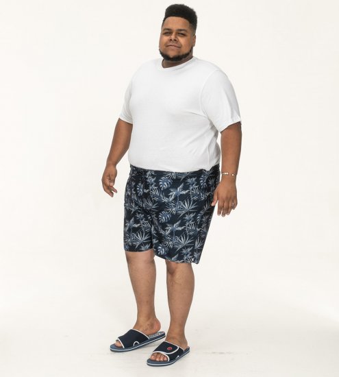 D555 Cleethorpes Hawaii Printed Swimshorts Navy - Maudymosi šortai - Didelio dydžio vyriški maudymosi šortai