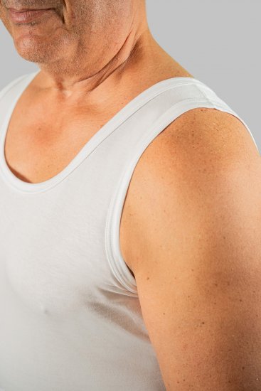 20 Nodi Crew Neck Tank Top in Combed Cotton Jersey White - Apatinis trikotažas ir plaukimo apranga - Apatinis trikotažas - 2XL-8XL
