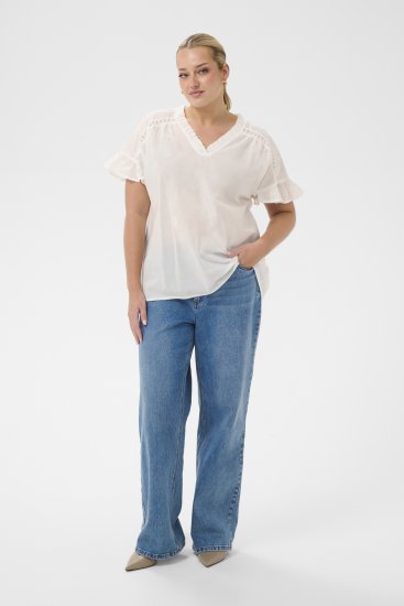 Kaffe Curve Valeria Top Chalk - Topai - 