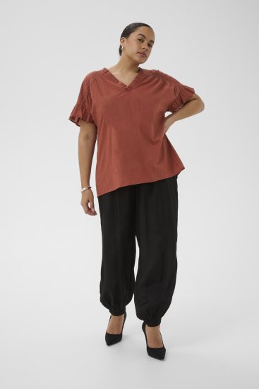 Kaffe Curve Valeria Top Henna Brown - Marškinėliai ir palaidinės - 