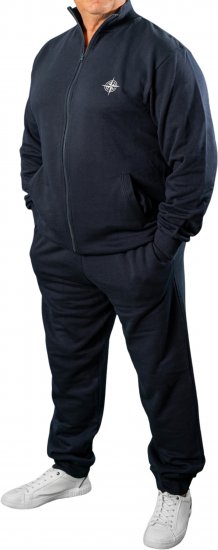 20 Nodi Mistral Tracksuit in Combed Fleece Cotton Navy - Treningai - "Didelių dydžių sportiniai kostiumai vyrams "