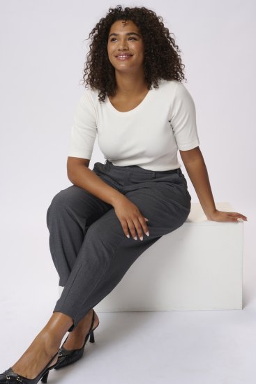 Kaffe Curve Merla Kelnės Dark Grey Melange - Džinsai & Kelnės Didelėse Dydžiuose – Plus Size - 