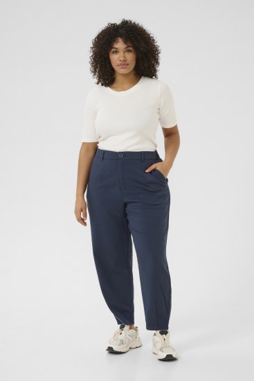 Kaffe Curve Merla Kelnės Vidurnakčio jūrinė mėlyna - Džinsai & Kelnės Didelėse Dydžiuose – Plus Size - 