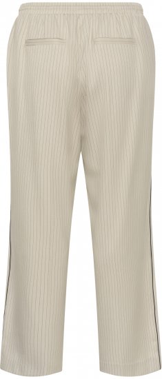 Kaffe Curve Sirana Pants Beige Melange/Black Stripe - Medžiaginės kelnės - 