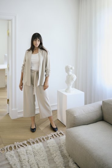 Kaffe Curve Pheolo Cropped Pants Feather Grey - Medžiaginės kelnės - 