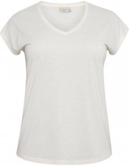 Kaffe Curve Lina V-Neck T-Shirt White - Marškinėliai - 